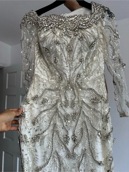 Vlora & Kaltrina Dresses & Skirts - Vlora and Kaltrina Embellished wedding dress with heavy silver beading!